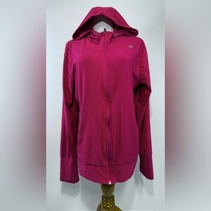 Adidas Track Jacket Hoodie Women' Climalite‎ Full Zip Hot Pink Fuchsia